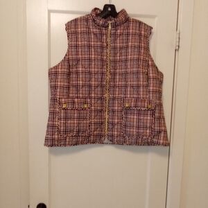 St. John's Bay Multicolor Plaid Puffer Vest Size XXL